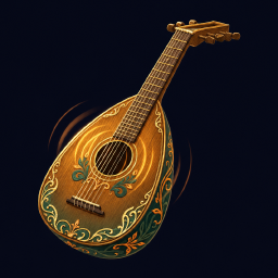 Ornate fantasy instrument representing audio work